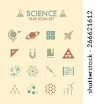 vector flat icon set   science  | Shutterstock .eps vector #266621612