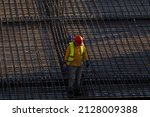 construction worker at... | Shutterstock . vector #2128009388