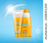 sunscreen cream realistic 3d... | Shutterstock .eps vector #1408351205