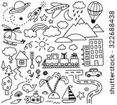 hand drawn kids doodle set | Shutterstock .eps vector #322688438