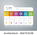 folder infographics design... | Shutterstock .eps vector #606763148