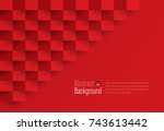 red geometric texture. abstract ... | Shutterstock .eps vector #743613442