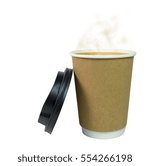 coffee hot steam in plastic | Shutterstock . vector #554266198