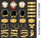 retro vintage golden badges and ... | Shutterstock .eps vector #1283691688