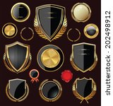 golden shields  labels and... | Shutterstock .eps vector #202498912