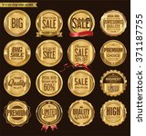 set of retro vintage golden... | Shutterstock .eps vector #371187755