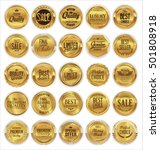 golden retro badges and laurel... | Shutterstock .eps vector #501808918