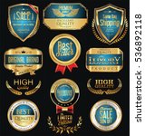 luxury golden retro labels... | Shutterstock .eps vector #536892118