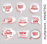 promo sale stickers and tags... | Shutterstock .eps vector #696407542