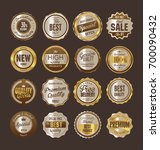 sale retro vintage golden... | Shutterstock .eps vector #700090432