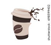 flat coffee  vector isolated... | Shutterstock .eps vector #698599402