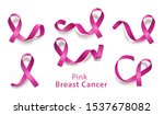 set of pink curly ribbons and... | Shutterstock .eps vector #1537678082