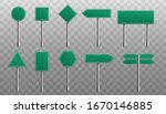 set of green blank road signs... | Shutterstock .eps vector #1670146885