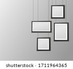 black photo frame mockup set... | Shutterstock .eps vector #1711964365