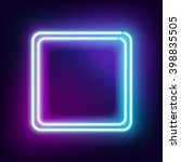 neon blue square with empty... | Shutterstock .eps vector #398835505