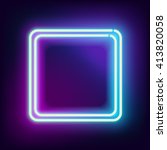 neon blue square with space for ... | Shutterstock . vector #413820058