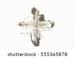 Cross made of ashes, Ash Wednesday, Lent season vintage abstract background