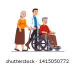 family doctor or nurse pushing... | Shutterstock .eps vector #1415050772