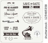 set of wedding invitation... | Shutterstock .eps vector #125485358