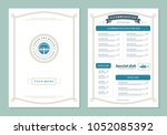 seafood restaurant menu design... | Shutterstock .eps vector #1052085392