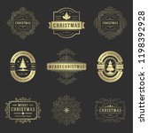 christmas labels and badges... | Shutterstock .eps vector #1198392928