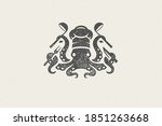 octopus silhouette in chef hat... | Shutterstock .eps vector #1851263668