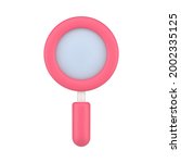 pink magnifying glass 3d... | Shutterstock .eps vector #2002335125
