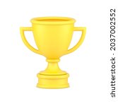 yellow cup winner 3d icon. main ... | Shutterstock .eps vector #2037002552