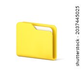 yellow portfolio folder 3d icon.... | Shutterstock .eps vector #2037445025
