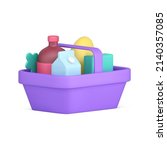 shopping basket container with... | Shutterstock .eps vector #2140357085