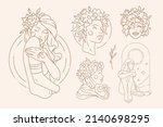 simple line art deco female... | Shutterstock .eps vector #2140698295