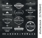 retro vintage insignias or... | Shutterstock .eps vector #217636642