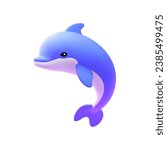 purple dolphin adorable marine...