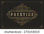 luxury logo template flourishes ... | Shutterstock .eps vector #273143015
