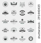 set mountains logos  badges and ... | Shutterstock .eps vector #291440435