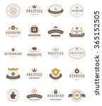 vintage crowns logos set.... | Shutterstock .eps vector #365152505
