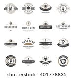 vintage restaurant logos design ... | Shutterstock .eps vector #401778835