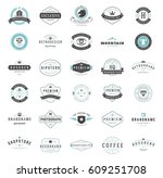 vintage logos design templates... | Shutterstock .eps vector #609251708