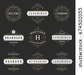 luxury logos templates set ... | Shutterstock .eps vector #674502055