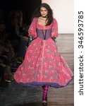 Small photo of New York, NY - September 11, 2015: Nikki Haroldson walks the runway at the Betsey Johnson fashion show during the Spring Summer 2016 New York Fashion Week at The Arc - Skylight Moynihan Station
