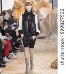 Small photo of NEW YORK, NY - FEBRUARY 11, 2017: Ina Maribo Jensen walks the runway at the Lacoste Fall Winter 2017 fashion show during New York Fashion Week at the Spring Studios