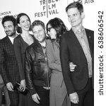 Small photo of NEW YORK, NY - APRIL 22, 2017: Morgan Spector, Rebecca Hall, Brian Crano, Gina Gershon and David Cray attend 'Permission' Premiere at the SVA Theatre during 2017 Tribeca Film Festival