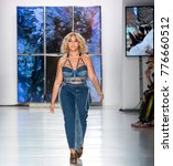 Small photo of NEW YORK, NY - September 08, 2017: Jordyn Woods walks the runway at the Chromat Spring Summer 2018 fashion show during New York Fashion Week