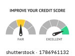 credit score scale showing fair ... | Shutterstock .eps vector #1786961132