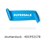 blue curved paper ribbon banner ... | Shutterstock .eps vector #401952178