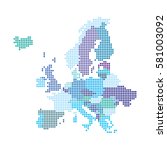 europe map made from dot pattern | Shutterstock .eps vector #581003092