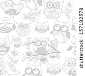 Light Seamless Cute Owl Pattern