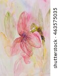 pink flower watercolor painting ... | Shutterstock . vector #463575035