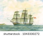 Tall Ship Watercolor Painting ...