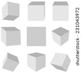 gray cubes on a white... | Shutterstock . vector #231043972